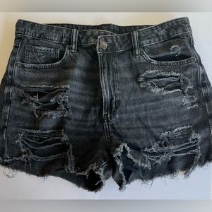 Black High Wasted Jean Short Shorts